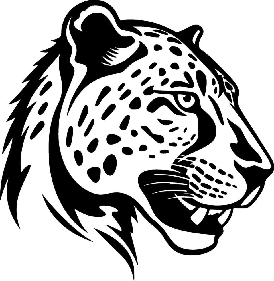 Cheetah, Black and White illustration vector