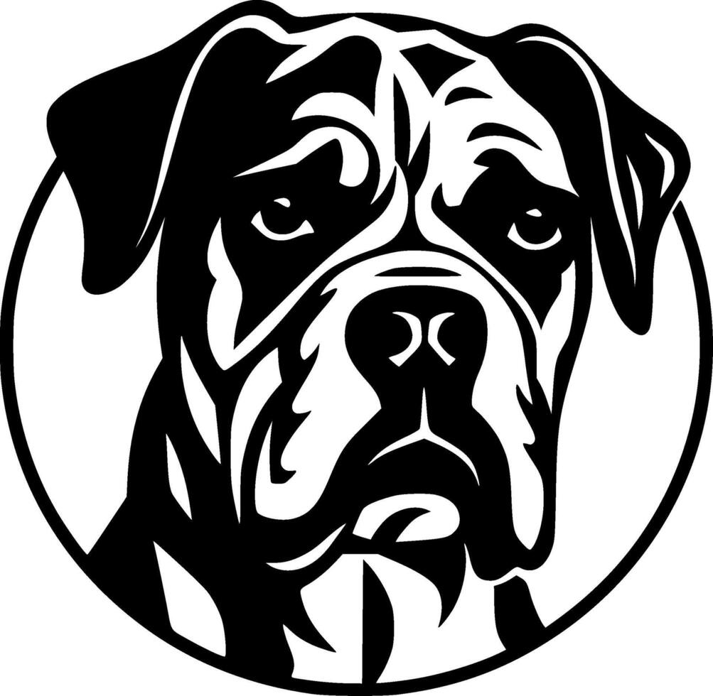 Boxer, negro y blanco ilustración vector