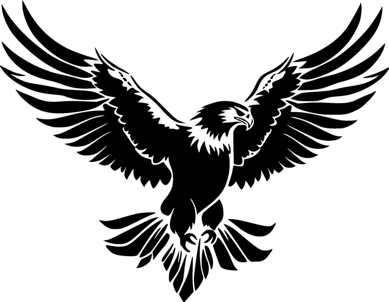 Eagle - Black and White Isolated Icon - illustration vector