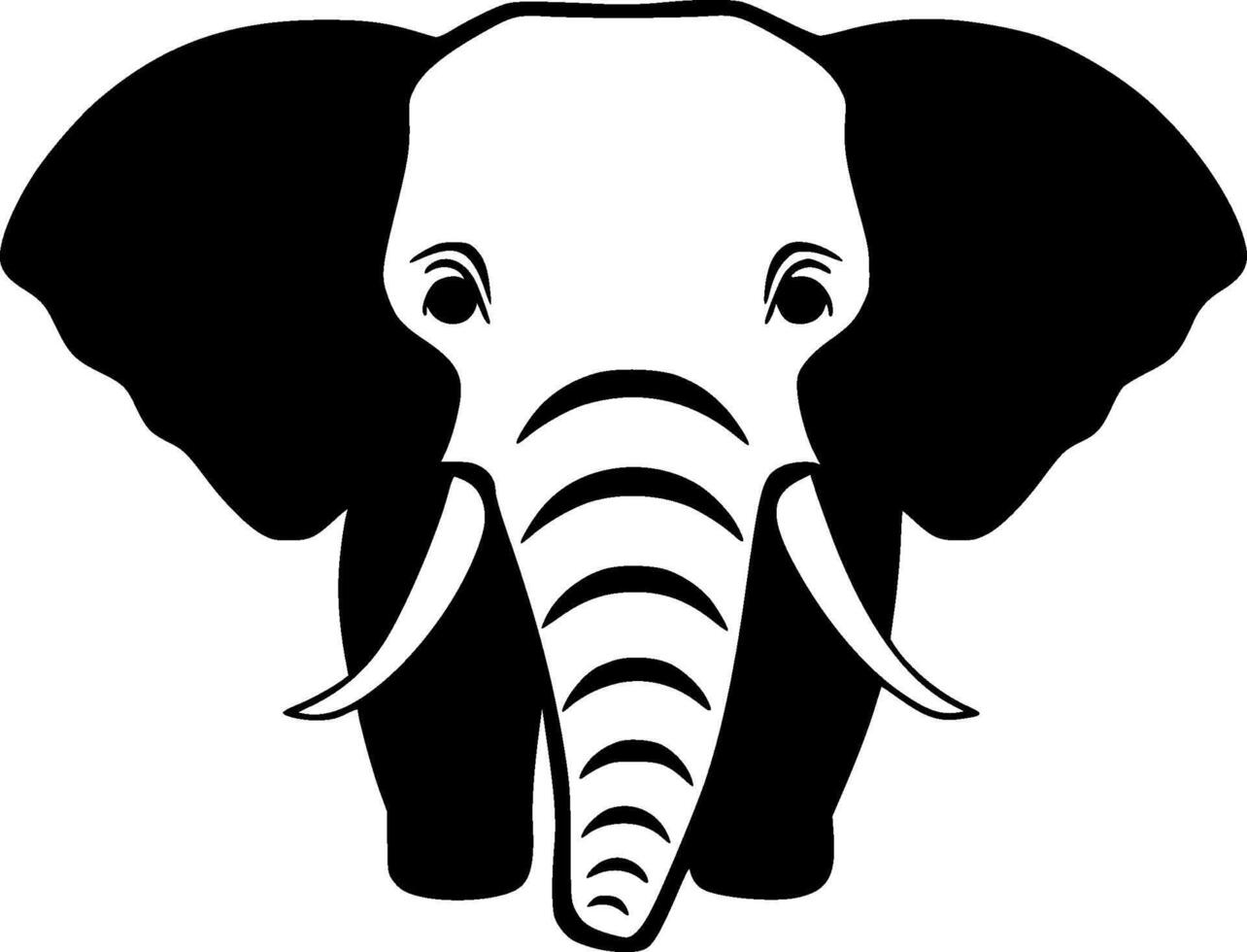 Elephant, Black and White illustration vector