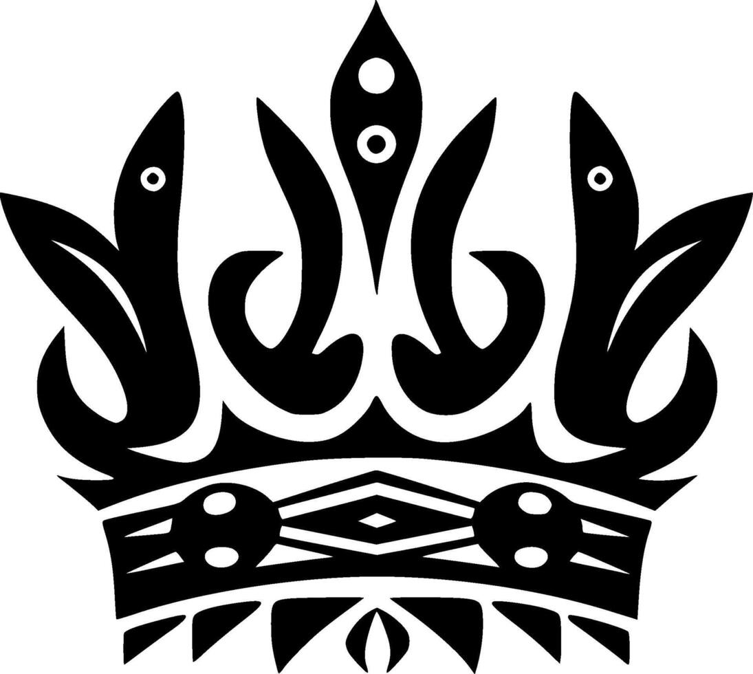 Crown - Black and White Isolated Icon - illustration vector