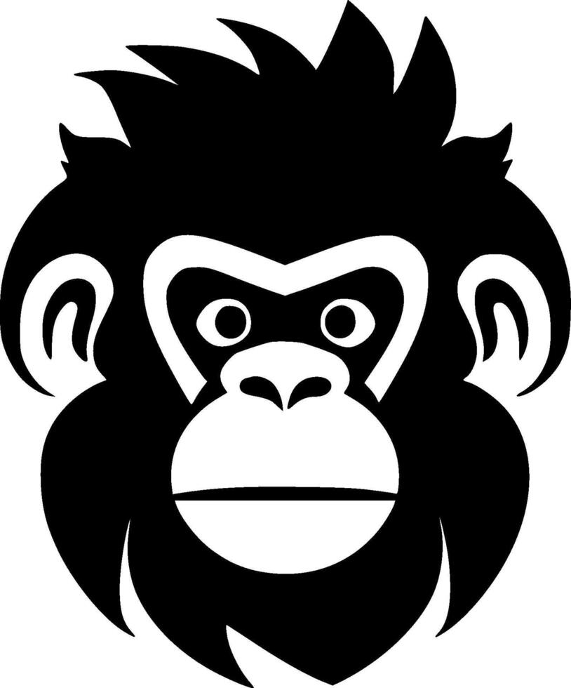 Monkey, Black and White illustration vector