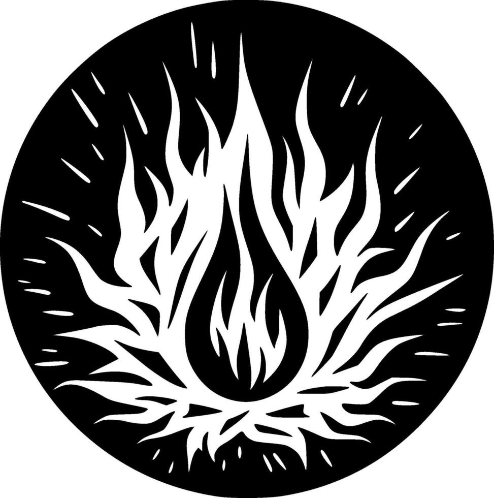 fuego - minimalista y plano logo - ilustración vector