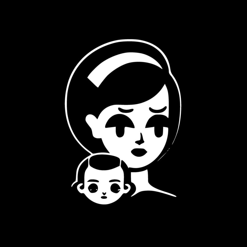 Mama, Minimalist and Simple Silhouette - illustration vector
