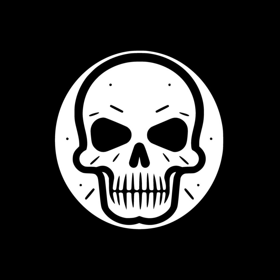 Skull - Black and White Isolated Icon - illustration vector