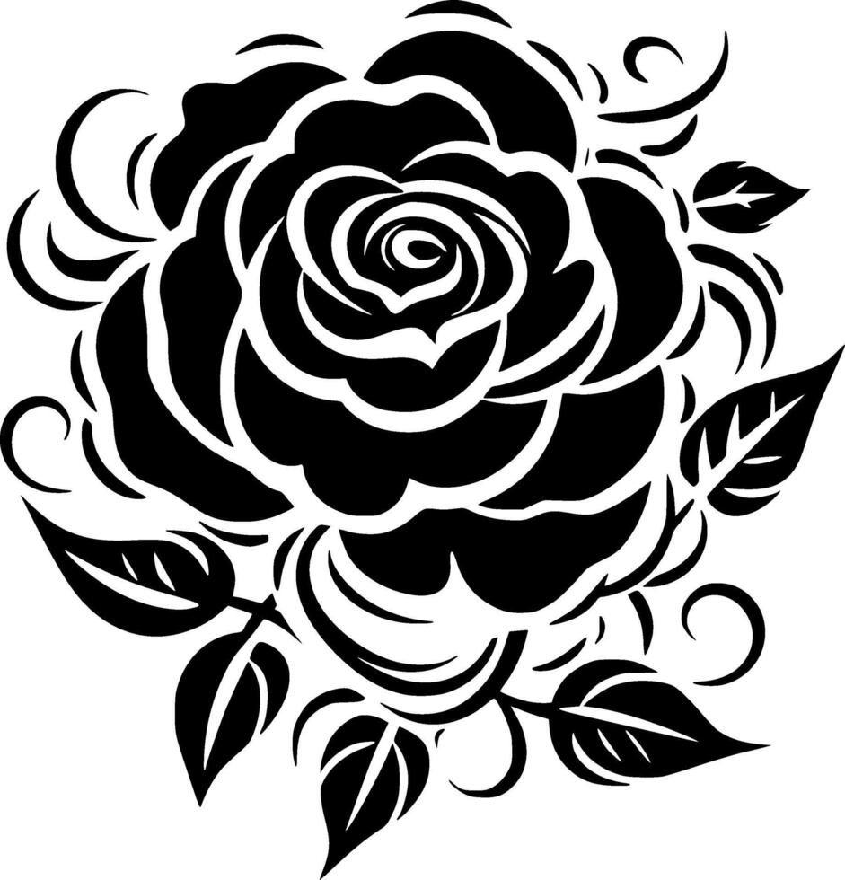 flor, negro y blanco ilustración vector