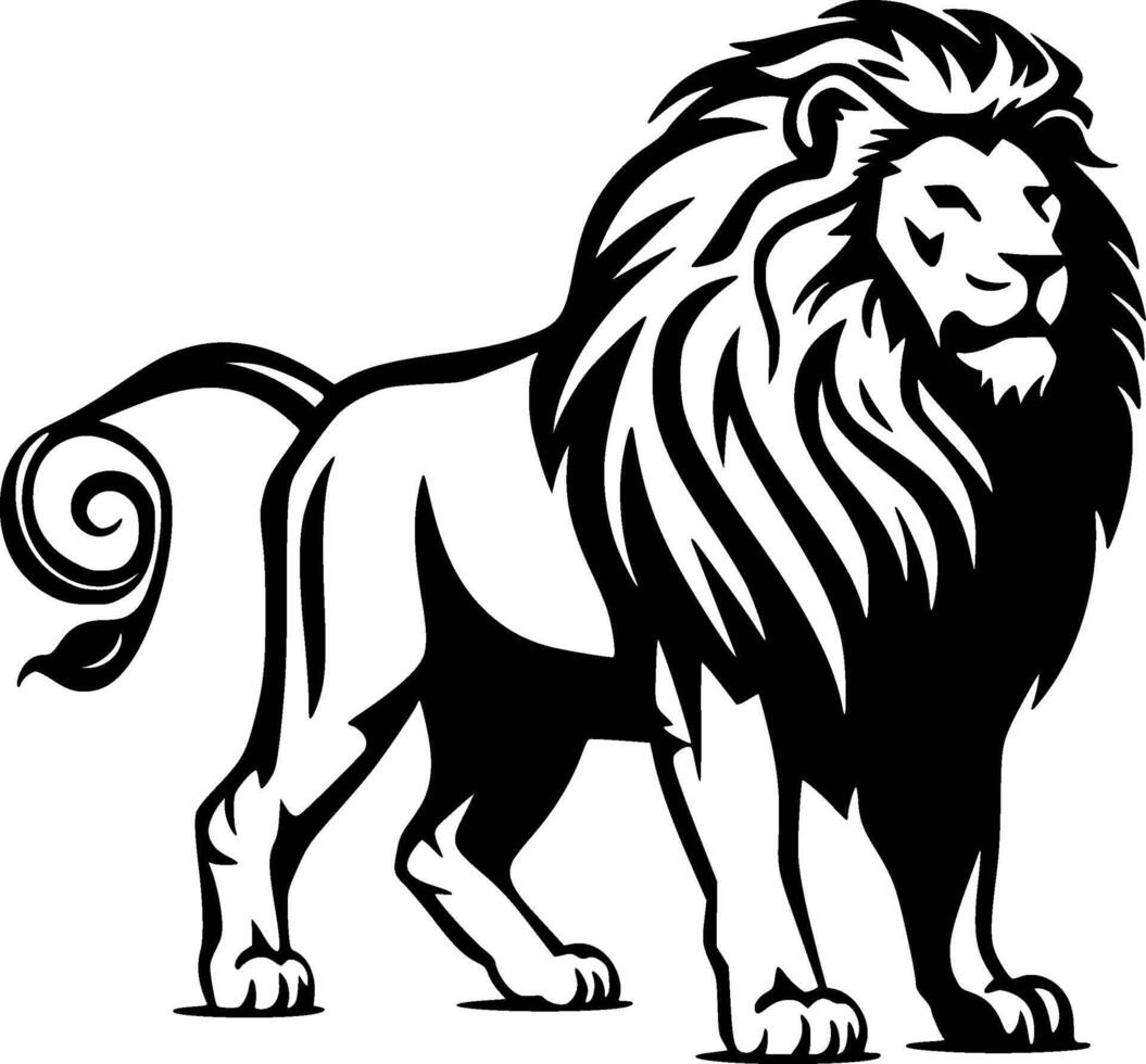 Lion, Black and White illustration vector