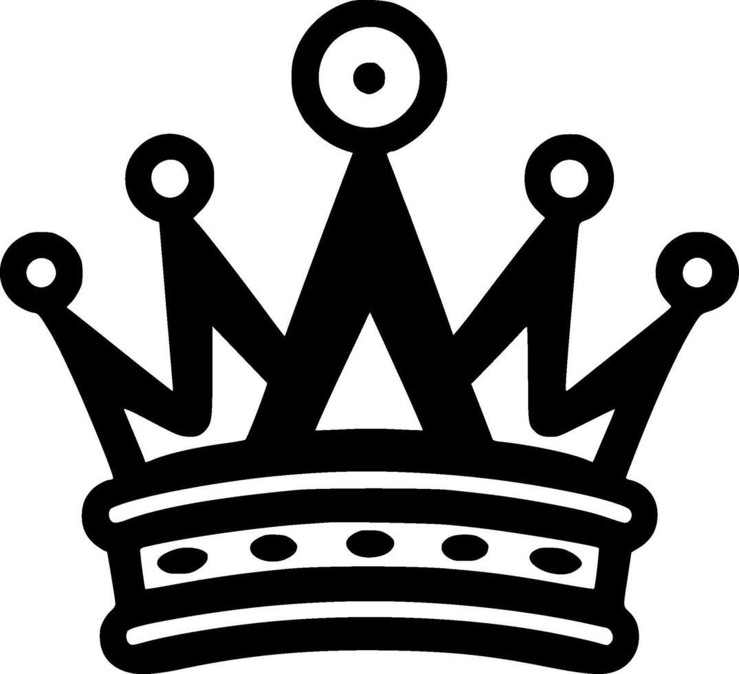 Crown - Black and White Isolated Icon - illustration vector