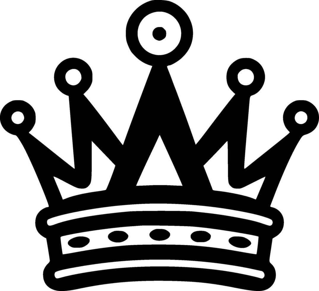 Crown - Black and White Isolated Icon - illustration vector