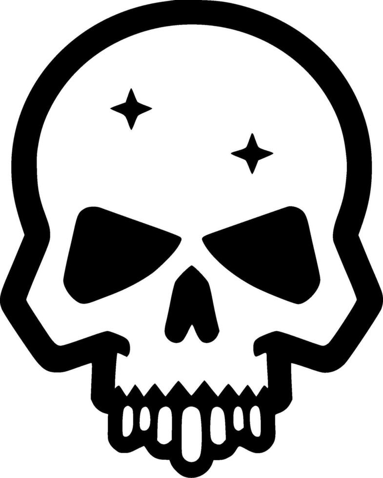 Skull, Minimalist and Simple Silhouette - illustration vector