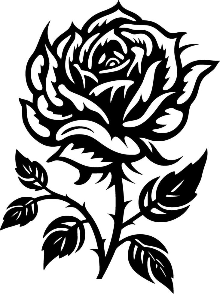 Rose, Minimalist and Simple Silhouette - illustration vector