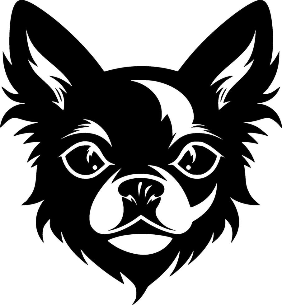 chihuahua, negro y blanco ilustración vector