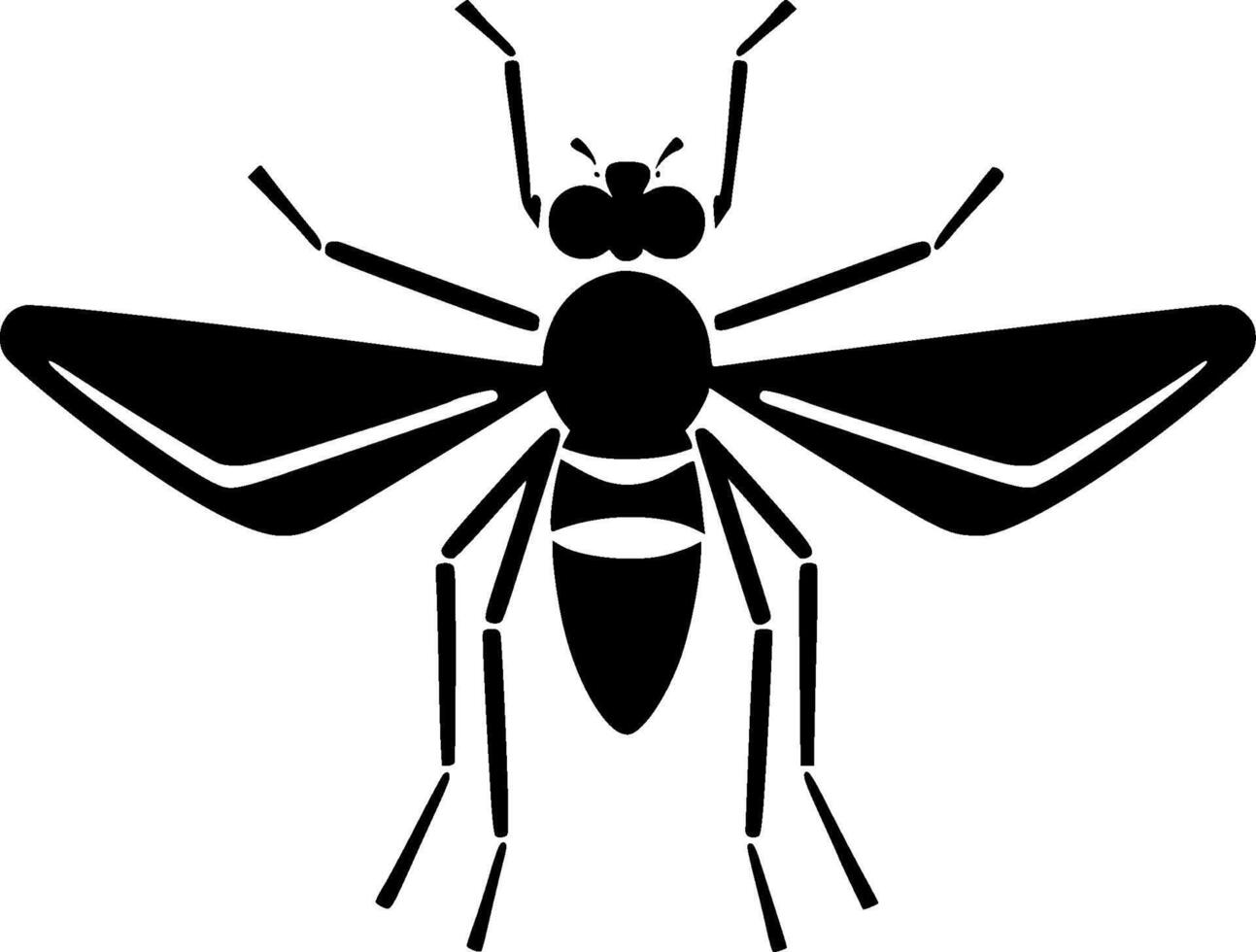 mosquito - negro y blanco aislado icono - ilustración vector