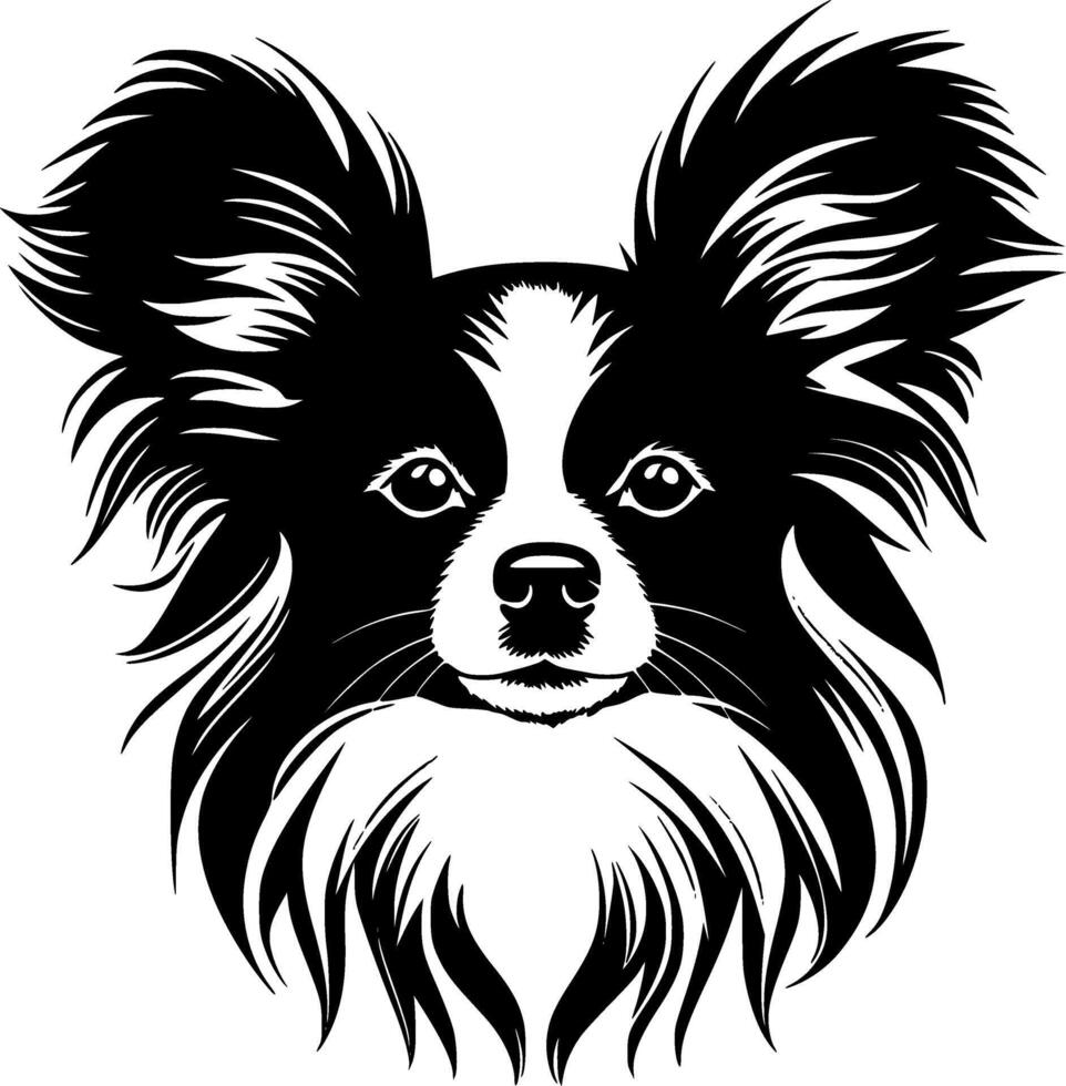 Papillon perro - minimalista y plano logo - ilustración vector