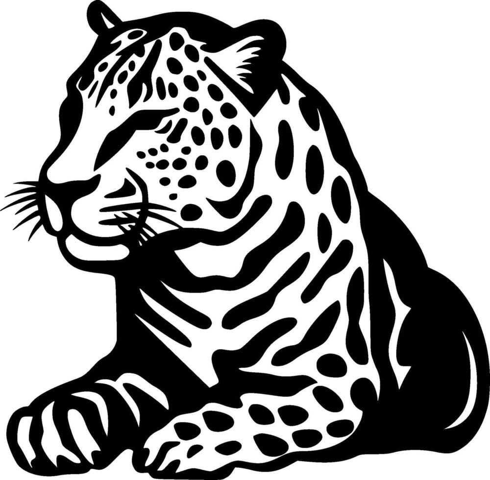 leopardo, minimalista y sencillo silueta - ilustración vector