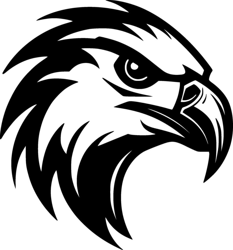 halcón - negro y blanco aislado icono - ilustración vector