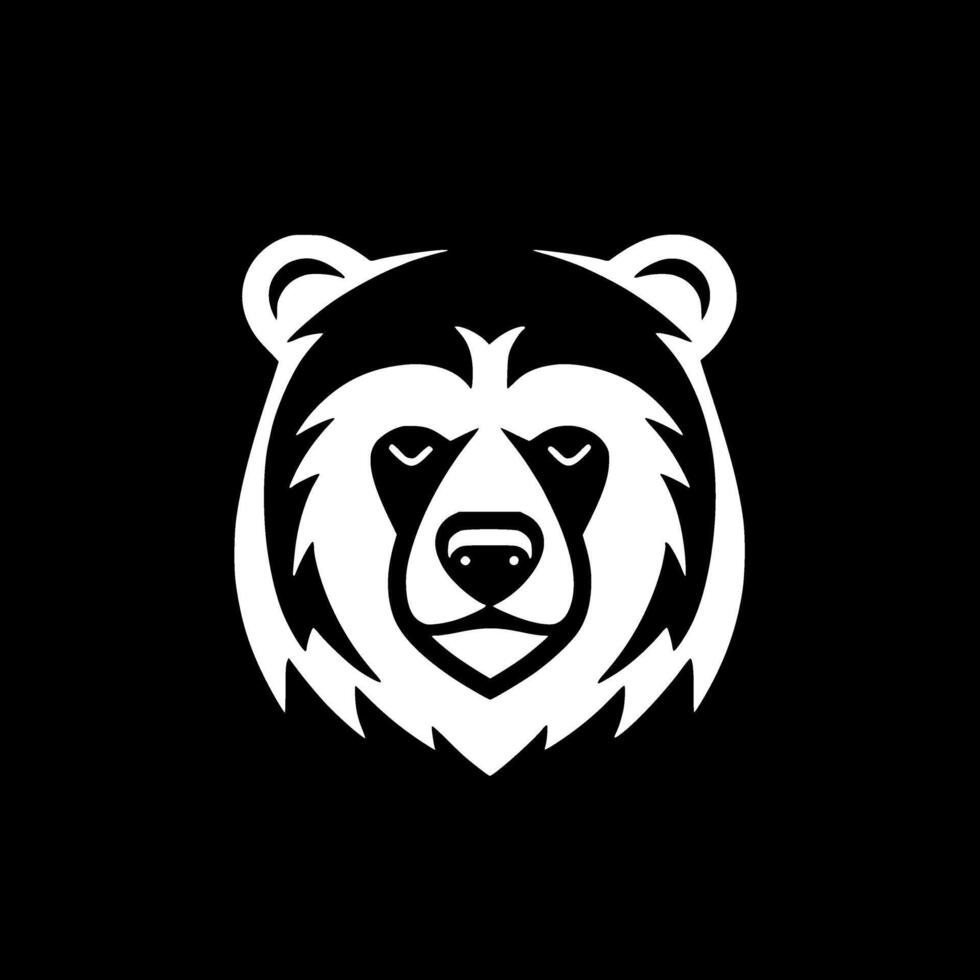 Bear - Black and White Isolated Icon - illustration vector