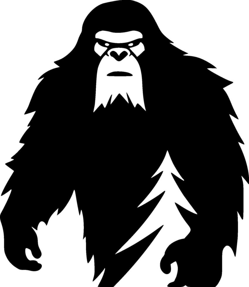 Bigfoot, Black and White illustration vector