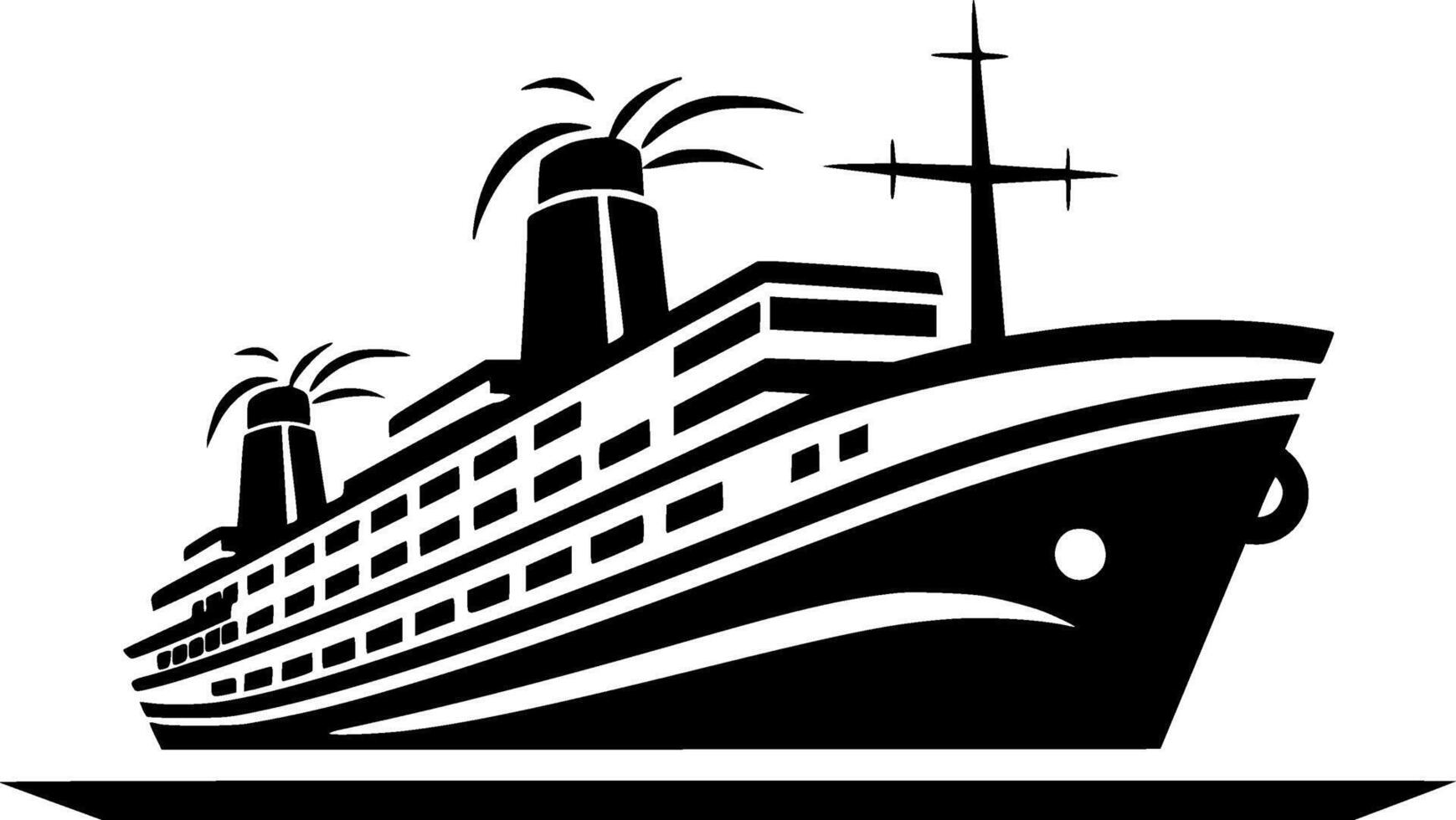 crucero - negro y blanco aislado icono - ilustración vector