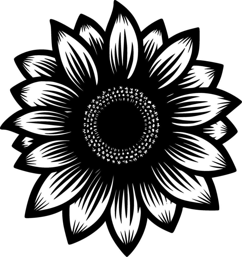 girasol - minimalista y plano logo - ilustración vector