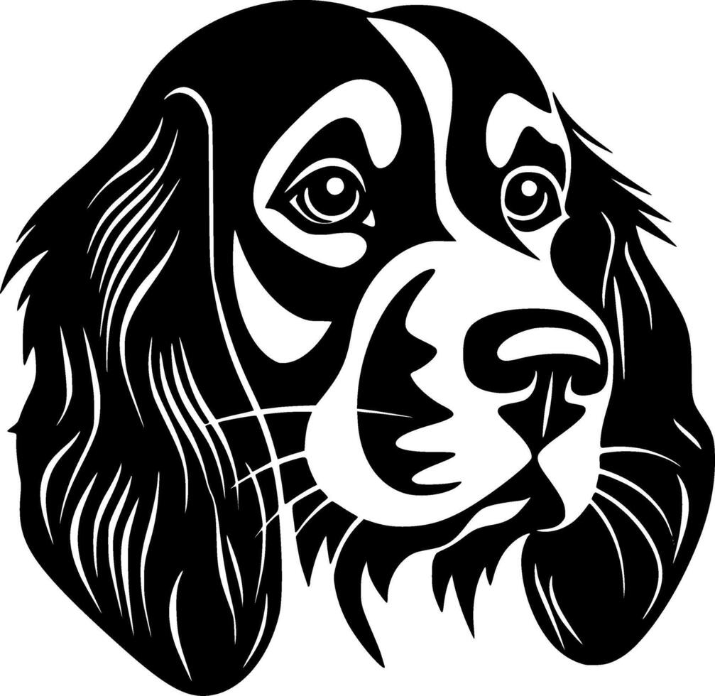 perro - negro y blanco aislado icono - ilustración vector