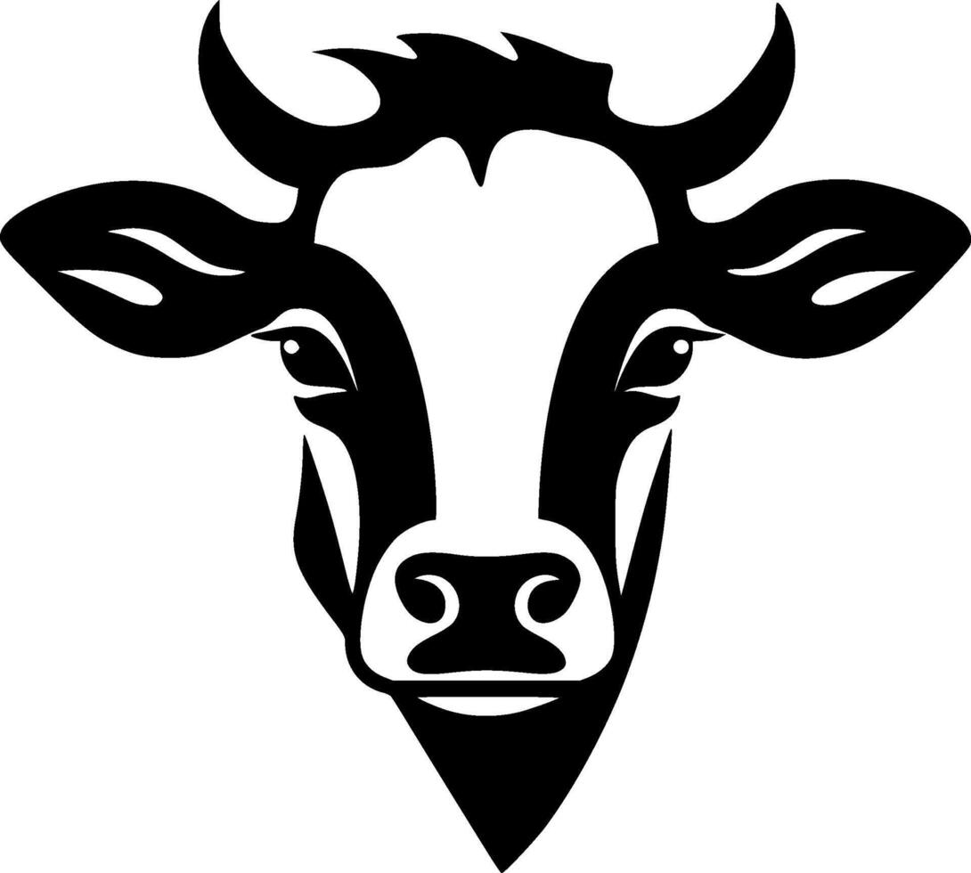 Cow, Minimalist and Simple Silhouette - illustration vector