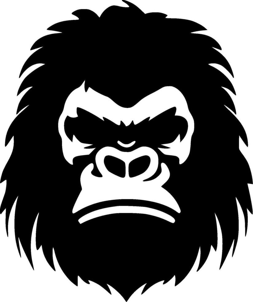 Gorilla - Black and White Isolated Icon - illustration vector