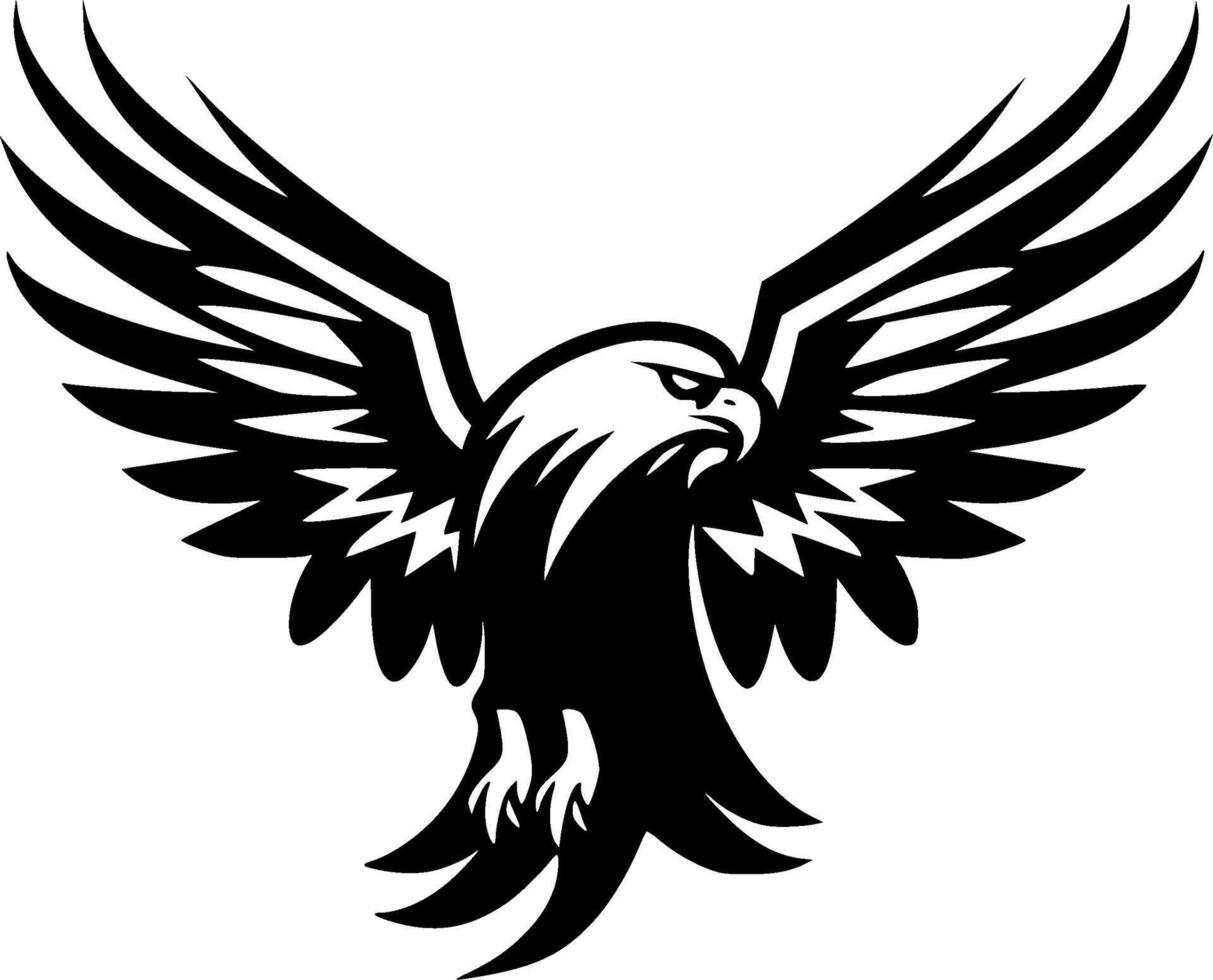 Eagle, Black and White illustration vector