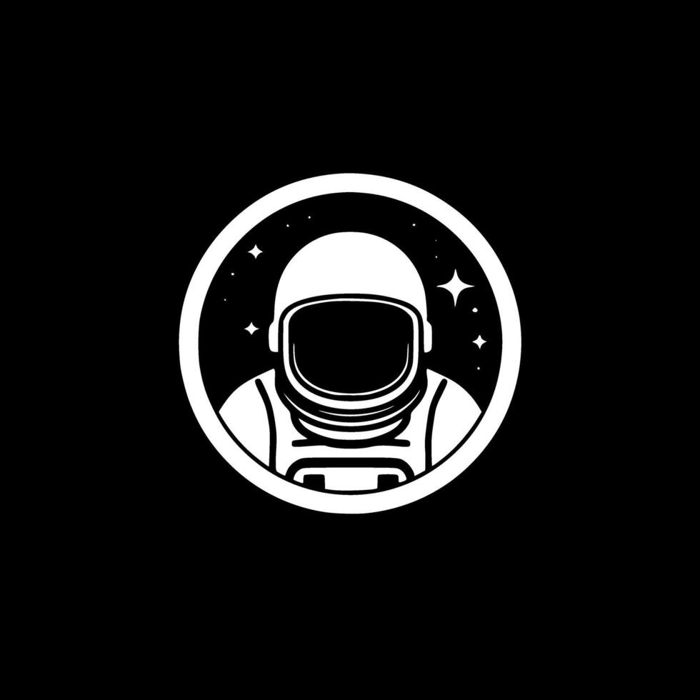 Astronaut, Black and White illustration vector