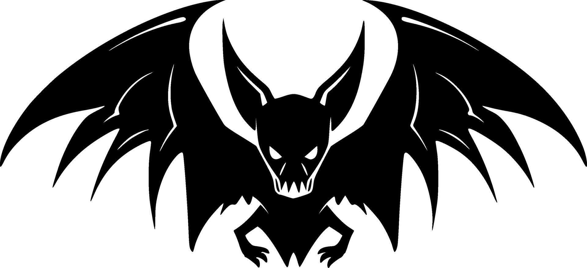 Bat, Black and White illustration vector