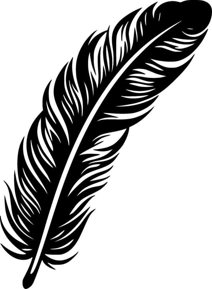 pluma, negro y blanco ilustración vector