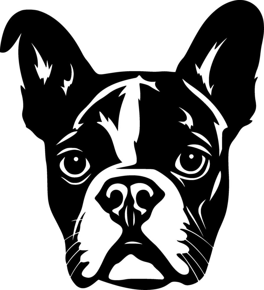 bostón terrier, minimalista y sencillo silueta - ilustración vector