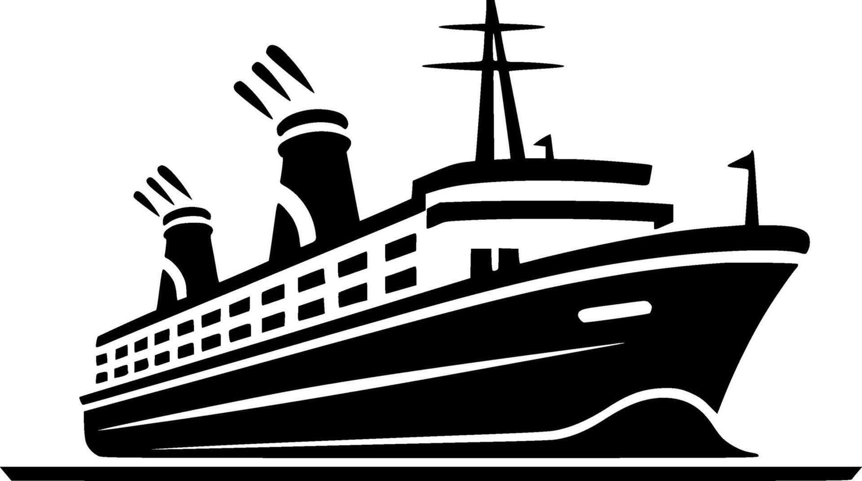 Cruise - Black and White Isolated Icon - illustration vector