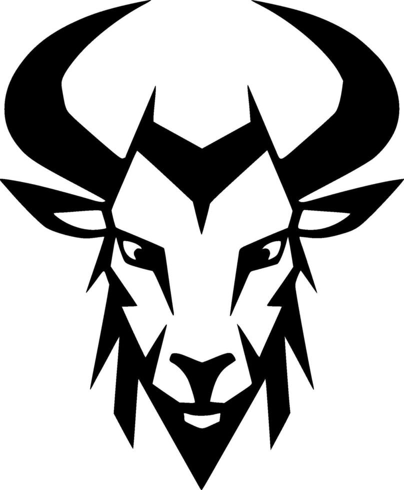 Goat, Black and White illustration vector