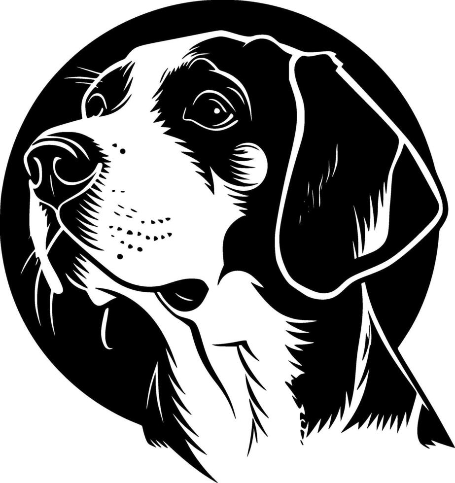 beagle - negro y blanco aislado icono - ilustración vector