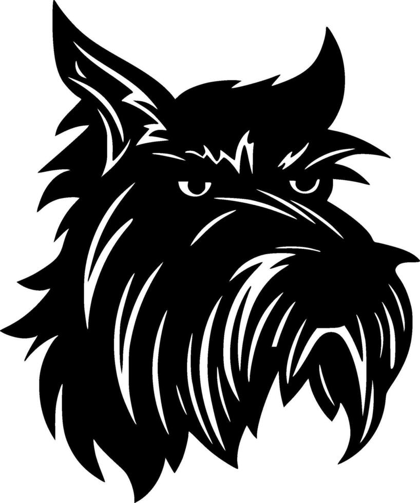 Scottish Terrier, Black and White illustration vector