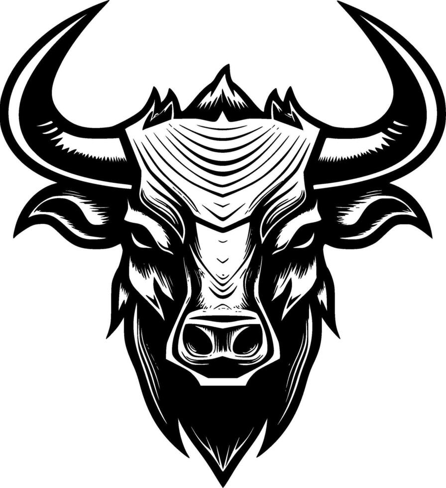 Bull, Minimalist and Simple Silhouette - illustration vector