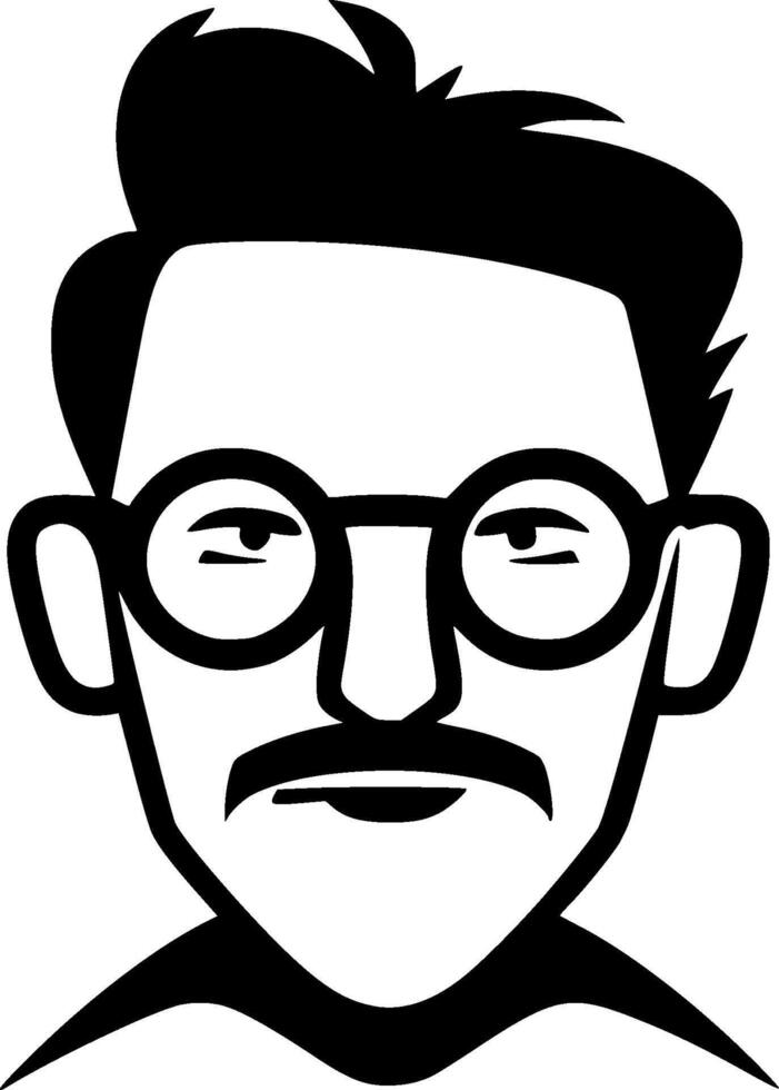 profesor - negro y blanco aislado icono - ilustración vector