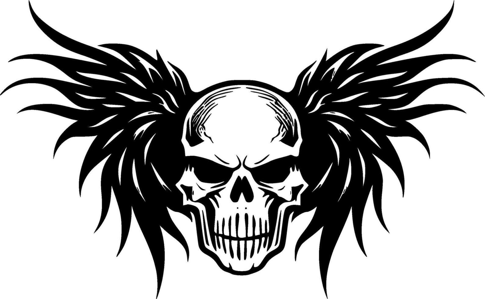 Skull With Wings - High Quality Logo - illustration ideal for T-shirt graphic vector