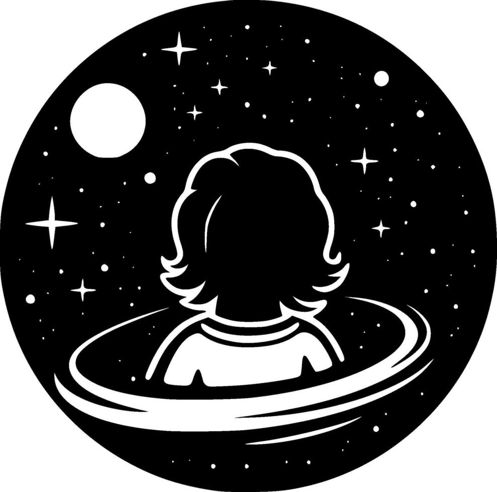 Galaxy, Minimalist and Simple Silhouette - illustration vector