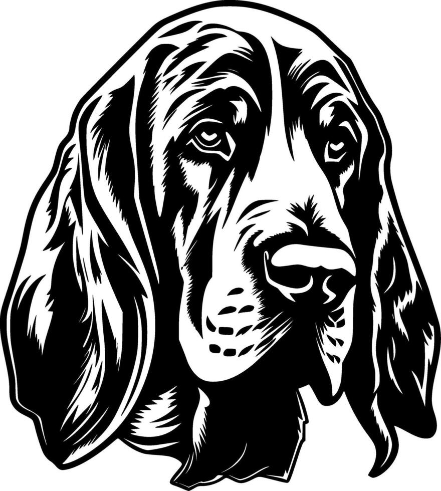 Bloodhound - Black and White Isolated Icon - illustration vector