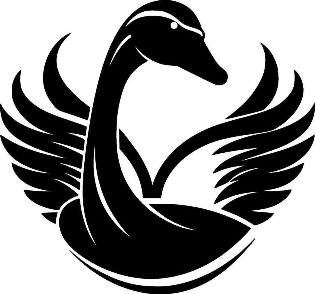 Swan, Minimalist and Simple Silhouette - illustration vector