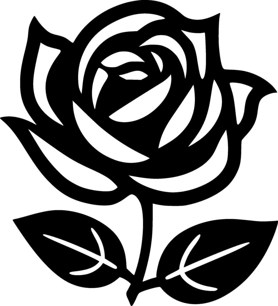 Flower - Black and White Isolated Icon - illustration vector