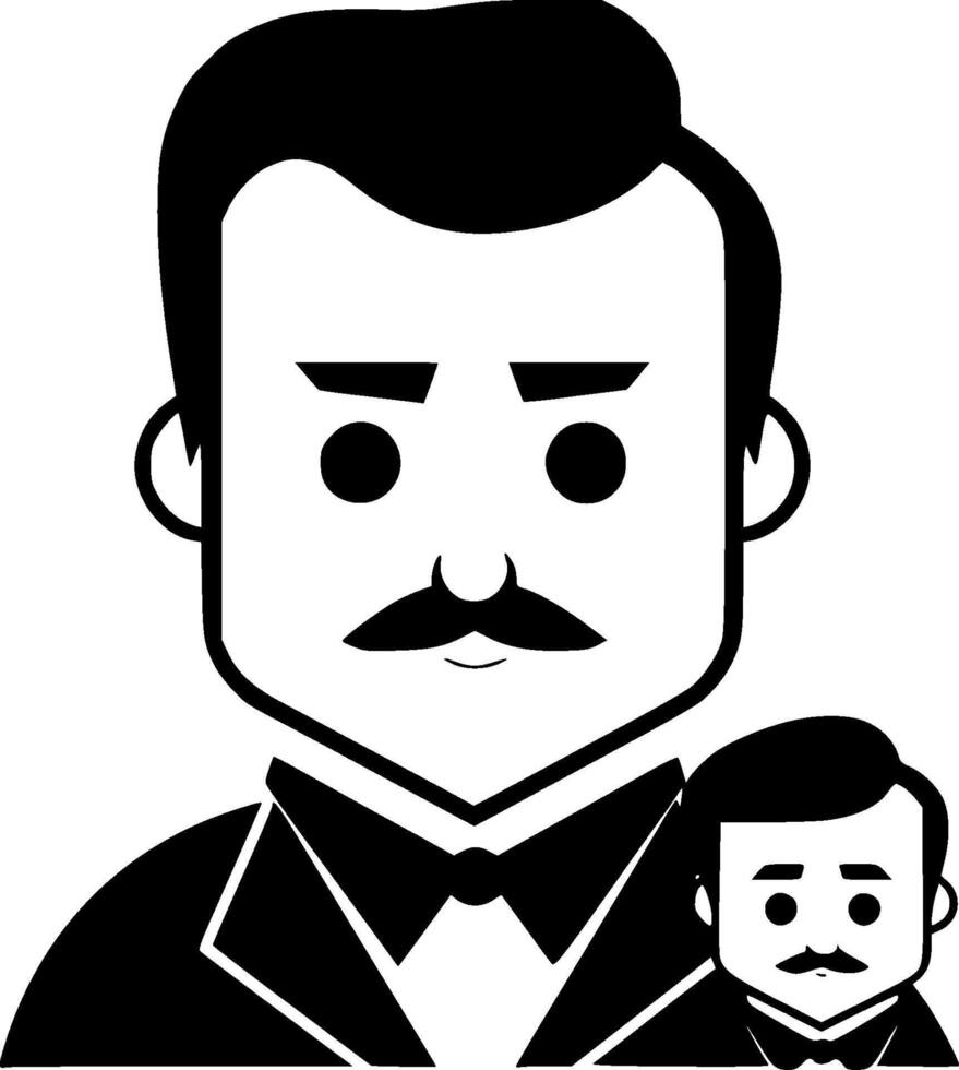 Father - Black and White Isolated Icon - illustration vector