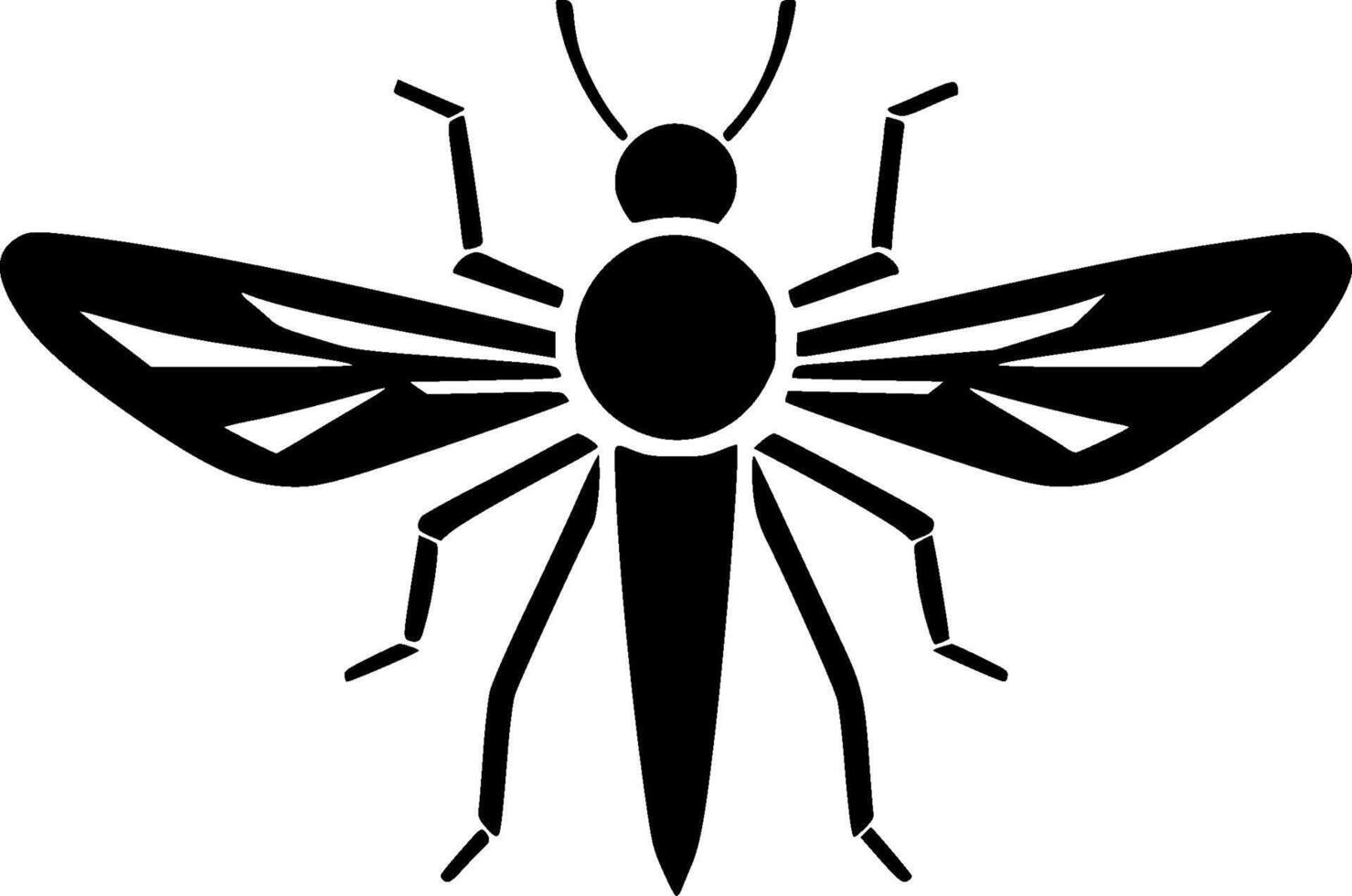 mosquito - negro y blanco aislado icono - ilustración vector