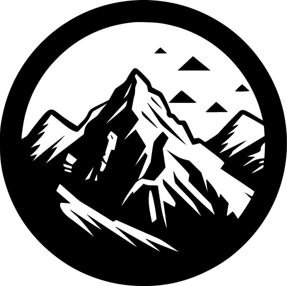 Mountain Range, Black and White illustration vector