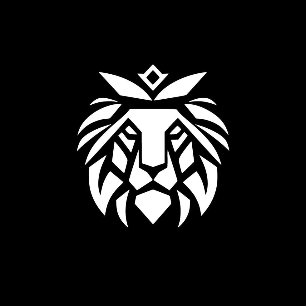 león, negro y blanco ilustración vector