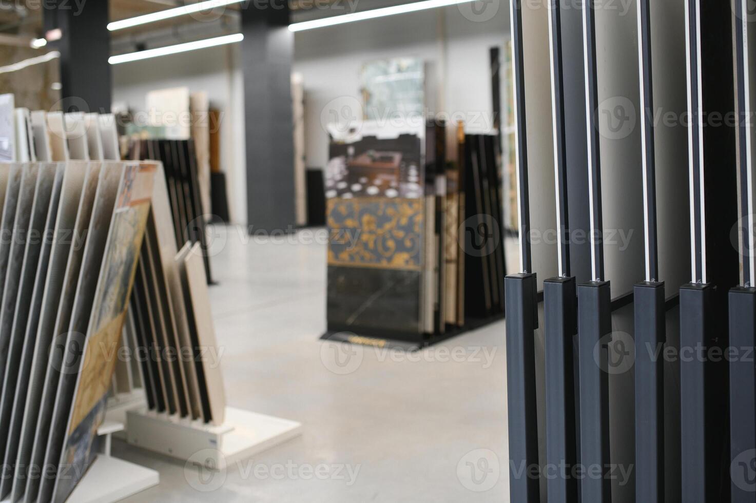 Exposition of ceramics in a showroom photo