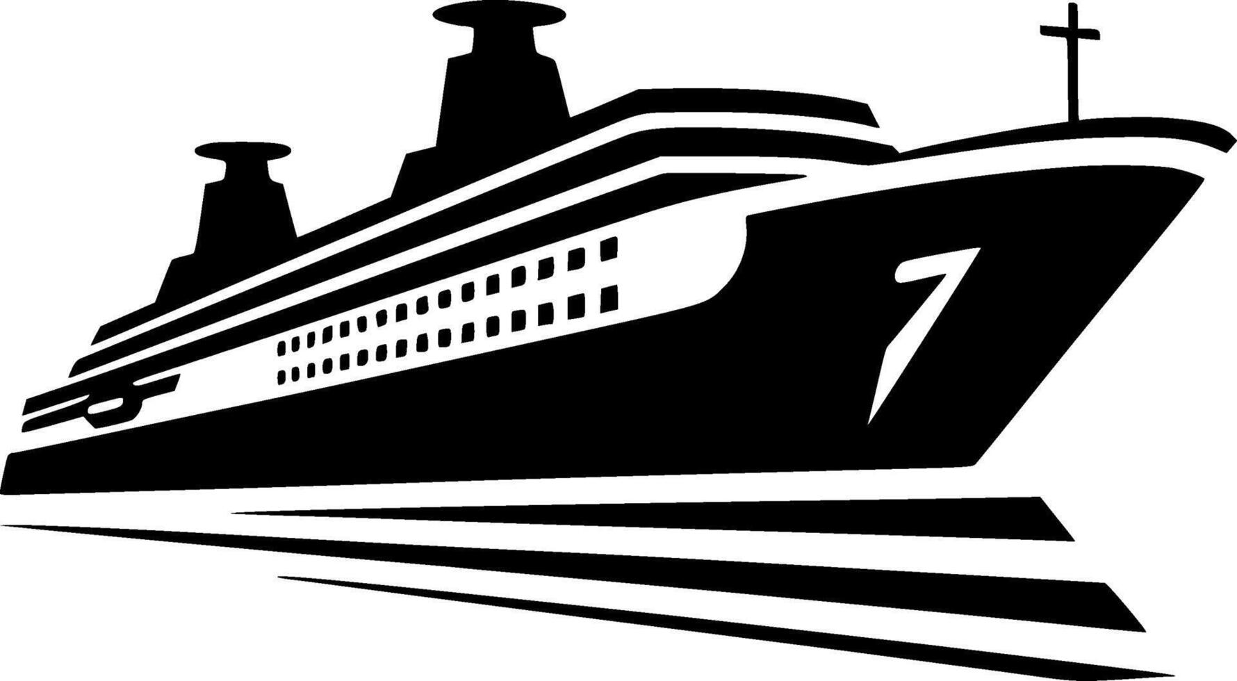 Cruise, Minimalist and Simple Silhouette - illustration vector