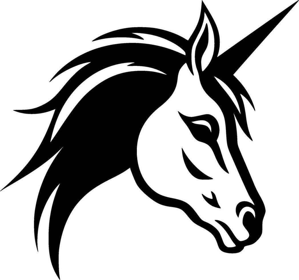 Unicorn, Black and White illustration vector